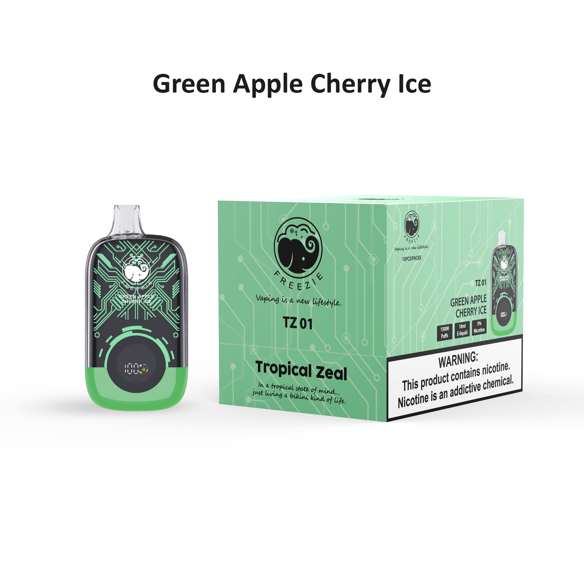 TZ15000-Green apple cherry ice FREEZIE Life